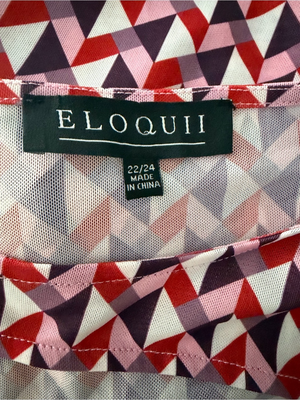 ELOQUII Geometric Cutout Long Sleeve Top Size 22/24 Sleeve Sheer Flattering bold - Picture 6 of 8
